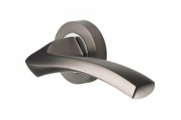 Door Handles Vision Designer Auva Lever on Round Rose Graphite & Polished Chrome 5201 16.91